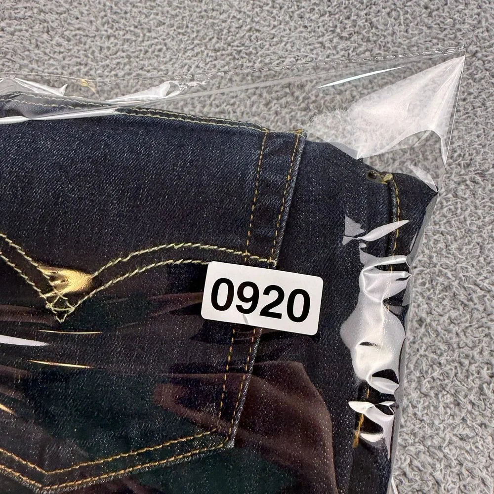 Levi's 504 Jeans Mens 34x34 Blue Denim Whiskered Straight Leg Dark Wash Levis